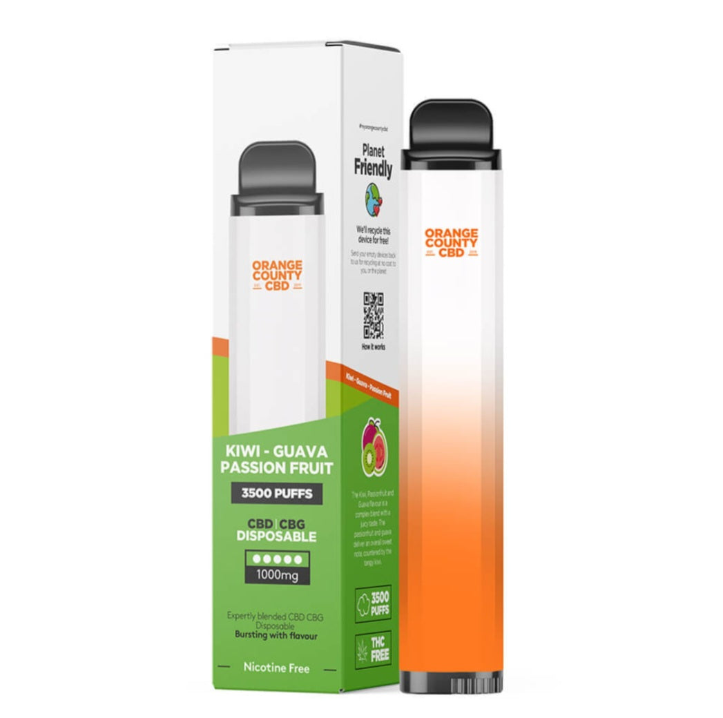 3500 PUFF CBD+CBG//ORANGE COUNTY CBD//KIWI-GUAVA-PASSIONFRUIT VAPO