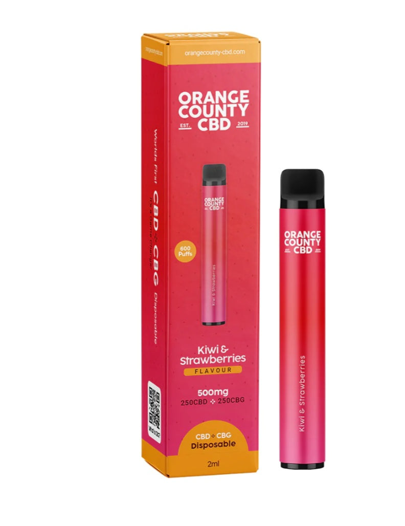 900 PUFF CBD+CBG//ORANGE COUNTY CBD// KIWI & STRAWBERRIES VAPO